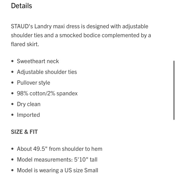 STAUD Maxi Landry dress in black NWT - Picture 7 of 7